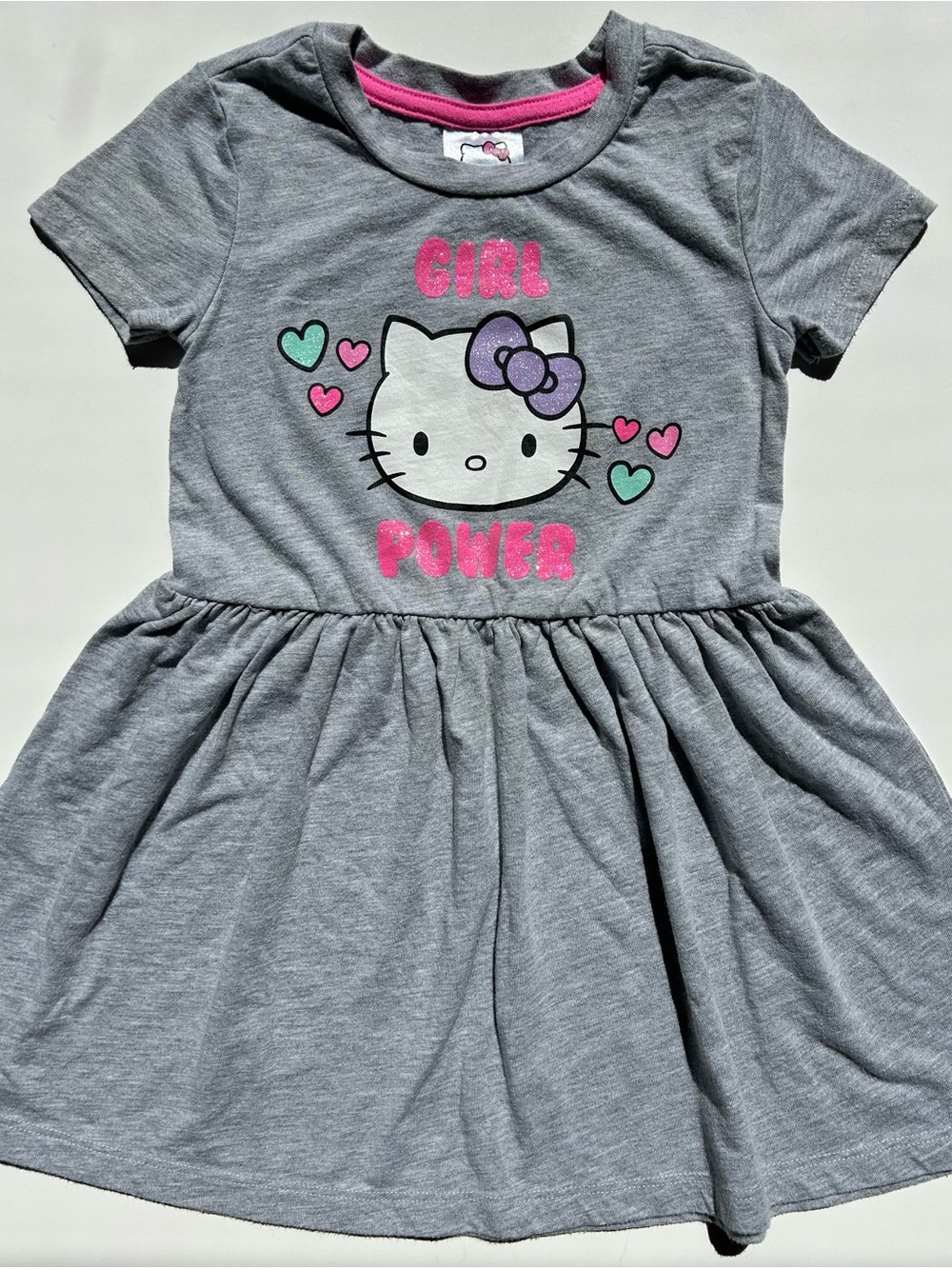 Hello Kitty Gray 'Girl Power' Kids Dress